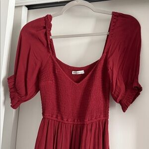 Abercrombie & Fitch Burgundy Smocked Top